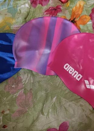 Силиконовые шапочки для плавания для девочки, arena и sportex.