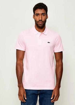 Футболка-поло унісекс рожева lacoste original