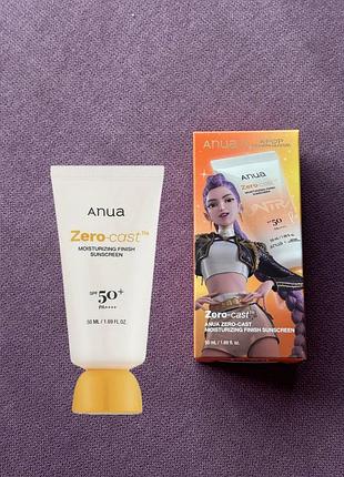 Anua zero-cast moisturizing finish sunscreen spf50 pa++++ увлажняющий солнцезащищенный крем