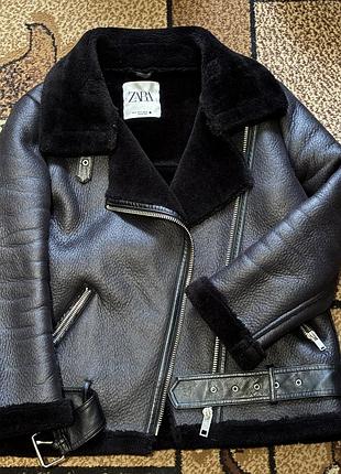 Дублянка жіноча zara авіатор чорна розмір m (s)