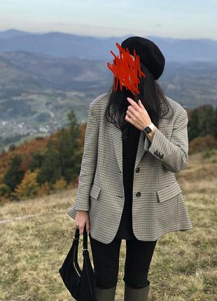 Піджак жіночий zara оверсайз у клітинку, розмір s
