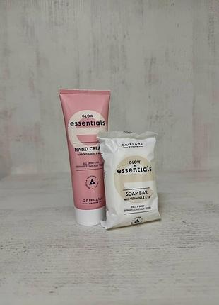 Набір крем для рук + мило для обличчя і тіла glow essentials