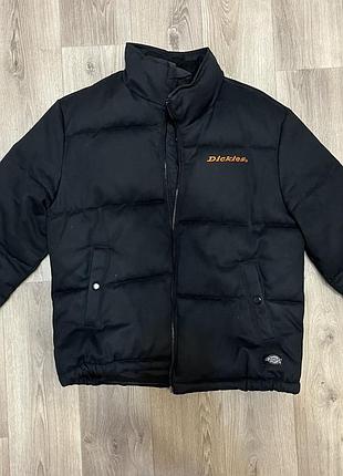 Куртка-пуховик dickies чорна дута без капюшона оригінал