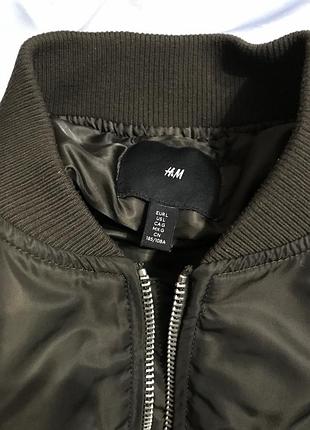 Куртка бомбер h&m двостороння хакі 4