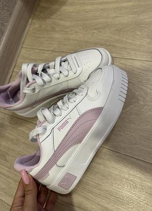 Кросівки жіночі puma на платформі, біло-рожеві, 38 розмір