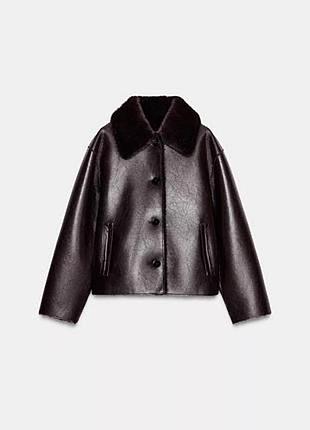 Дублянка жіноча zara двостороння шоколадного кольору