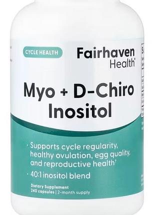 Біологічно активні речовини fairhaven health myo + d-chiro inositol, 240 капсул