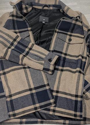 Чоловіча куртка-пальто h&m у клітинку