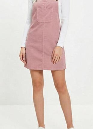 Нежный розовый вельветовый сарафан. женский. denim & co. размер 42 (европейский).