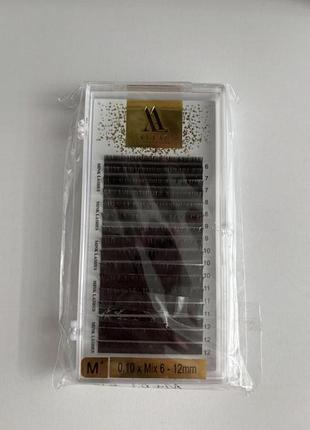 Вії alias dark chocolate mix m+ 0.1 6-12 мм