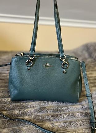 Оригінальна шкіряна сумка coach etta carryall, б/в