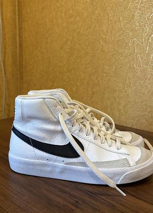 Кросівки nike blazer mid білі з чорним, 39 розмір