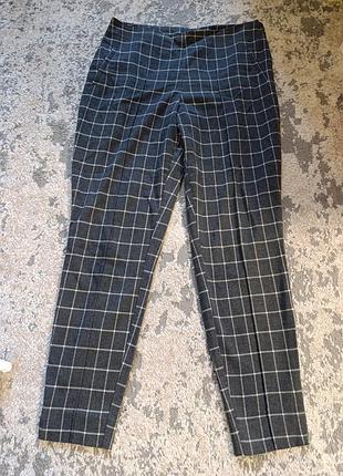 Жіночі брюки сірі у білу клітинку зі стрілками