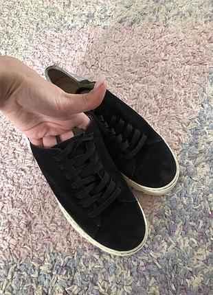 Кеди clarks чорні замшеві зі сріблястими вставками