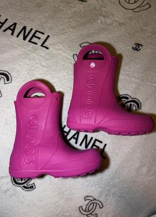 Гумові чоботи дитячі crocs рожеві c13