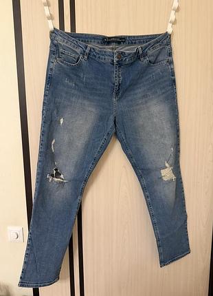 Блакитні джинси з дірками lcw jeans, xl–xxl