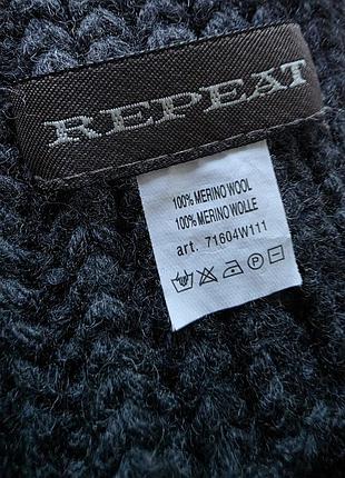 Длинный теплый шарф 100%шерсть repeat 4