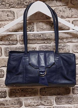 Жіноча сумка osprey london синя шкіряна прямокутна