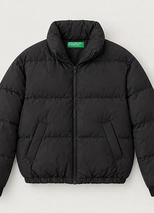 Куртка united colors of benetton чорна стьобана дута без капюшона