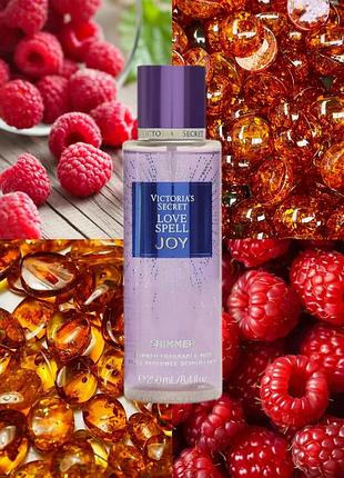 Парфюмированный спрей для тела shimmer love spell joy victorias secret 250ml