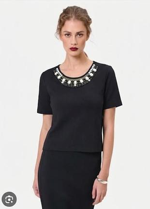 Стильна футболка з вишивкою намистинами gerry weber