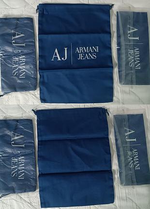 Синій пильовик (мішок для зберігання) armani jeans розміром 20х28 см
