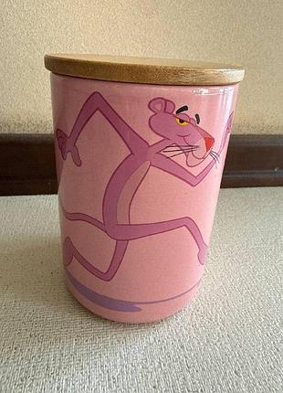Керамическая банка pink panther butlers с бамбуковой крышкой новая, стакан