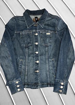 Жіноча джинсова куртка calvin klein l eu40 eu42 uk12 uk14 ua46 ua48 вінтажна 2000-х приталена джинсовка класична демісезонна ретро стиль y2k