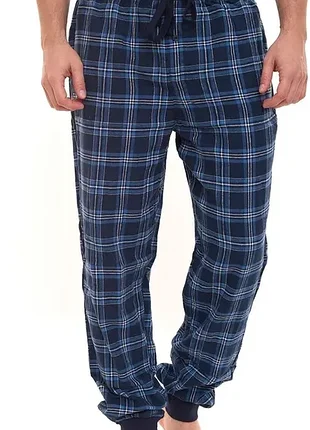 Мужские пижамные брюки для сна livergy flannell из чистого хлопка