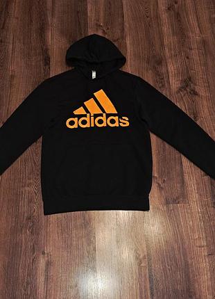 Мужская уникальная кофта худи adidas с крупным лого оригинал