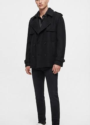 Шерстяной бушлат/куртка allsaints cocteau jacket с кожаной подкладкой (размер l)