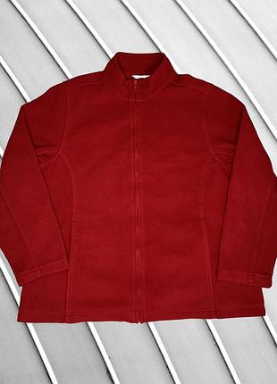 Женская флисовая кофта m&amp;s 3xl eu46 ua52 красная теплая плотная куртка на молнии флиска флисовая флисовая куртка демисезонная куртка на лесу