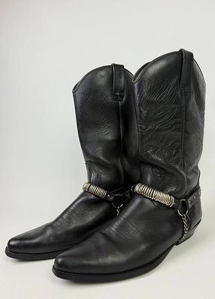 Классические высокие ковбойские сапоги казаки bill montana 46 размера harley moto biker gothic punk y2k