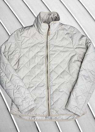 Женская стеганая куртка h&amp;m s eu36268 ua42 молочная светлая курточка женская верхняя одежда демисезонная стебанка короткая куртка на весну осень