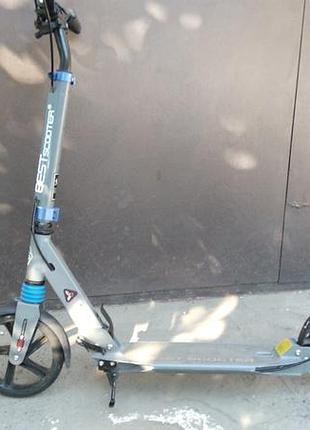 Самокат best scooter двоколісний складаний сірий