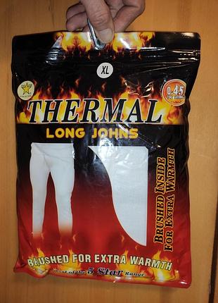 Новые сток стильные мужские термокальсоны (thermal long johns) белого цвета в фирменной упаковке.хл