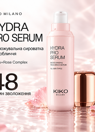 Зволожувальна сироватка для обличчя kiko milano hydra pro serum з гіалуроновою кислотою та екстрактом троянди (0000071)