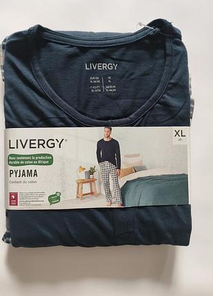 Пижама мужская, хлопок, фланелевые штаны, livergy