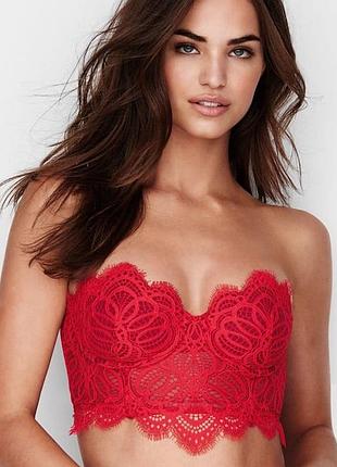 Бюстгальтер victoria's secret мереживний червоний бюстьє