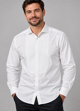 Сорочка чоловіча hugo boss біла xl бавовна