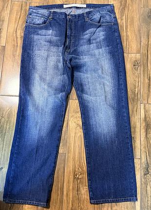 Чоловічі джинси батал jeansjeansjeans 44/32 великого розміру сині з потертостями, стан нових штани 👖 денім big size