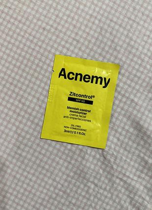 Сонцезахисний крем для обличчя acnemy zitcontrol spf 50, пробник 3 мл
