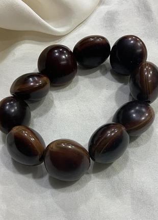 🌰✨ уютный браслет большие бусины натуральные плоды тропического дерева шоколадный тон ethnic eco boho ✨🌰