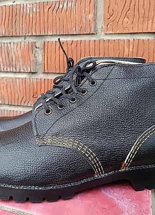 Винтажные кожаные рабочие ботинки made in ddr, размер 44 (стелька 28.5 см)