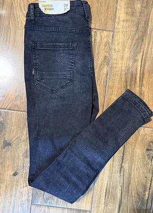 Нові чоловічі джинси cropp morris super skinny 28/32 чорні варені з потертостями, з бірками