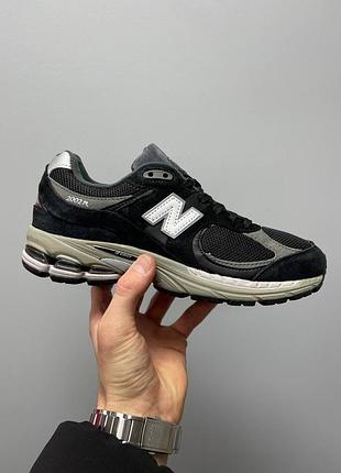 Кроссовки женские new balance 2002r «black white logo’
