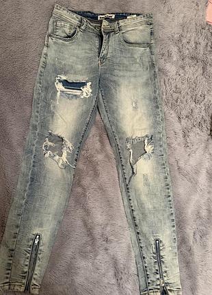 Джинси жіночі human jeans завужені блакитні розмір s