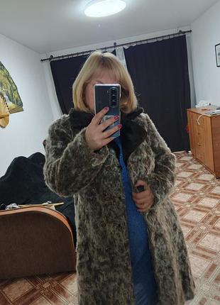 Пальто шуба шубка баранчик жіноча барашек подовжена тепла.