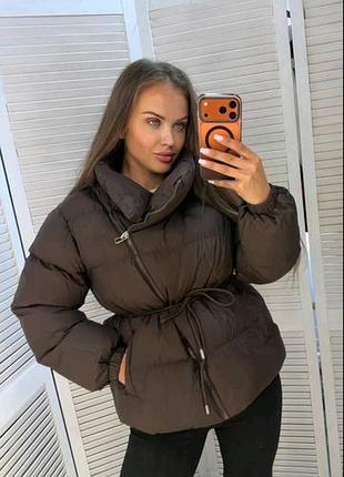 Куртка тепла на блискавці шоколадного кольору