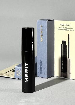 Тушь для ресниц merit clean volume volumizing tubing mascara 1 ml mini